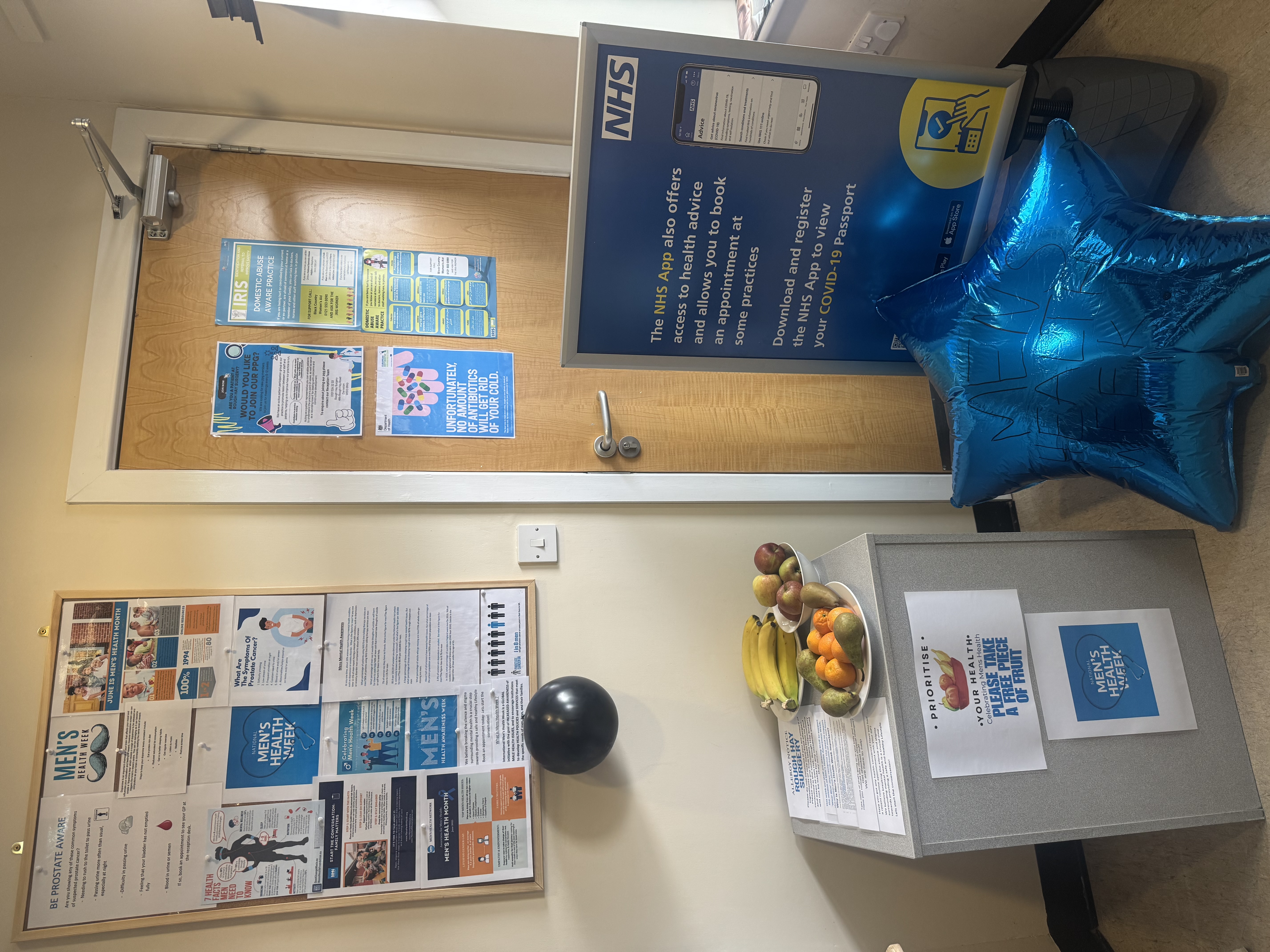The mens health awareness section in the practice